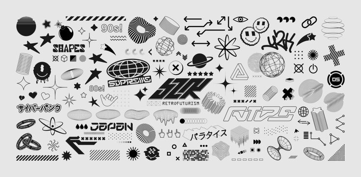 aesthetic Y2K clipart elements