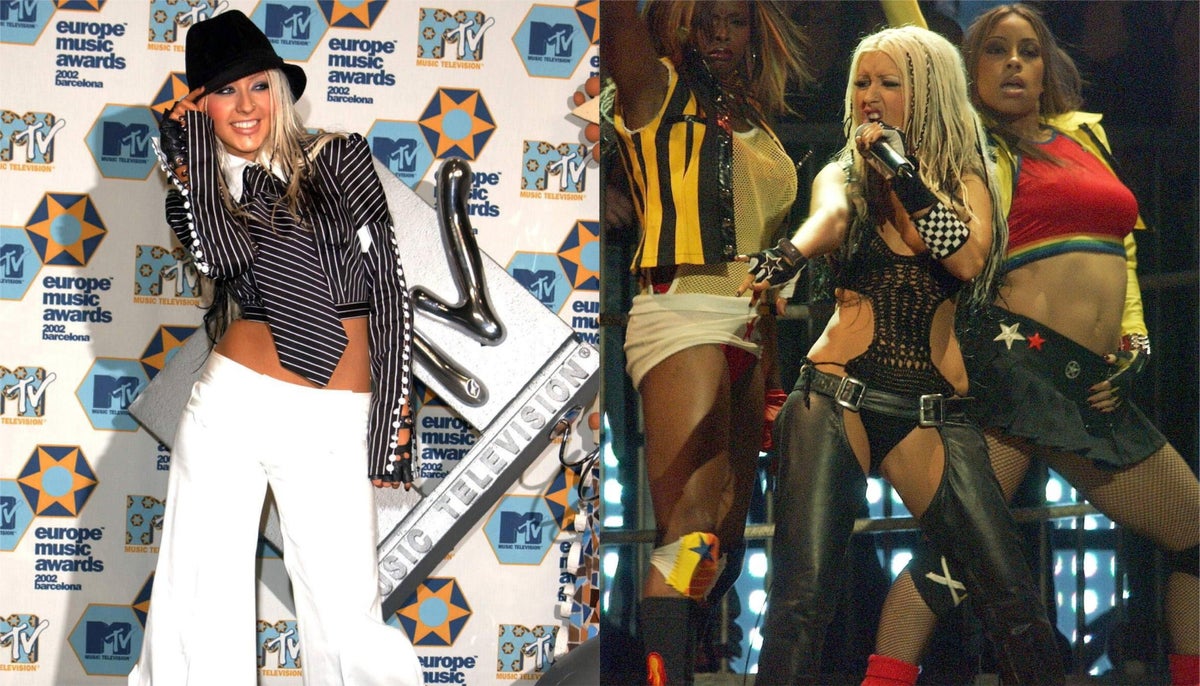 Christina Aguilera as a y2k style icon