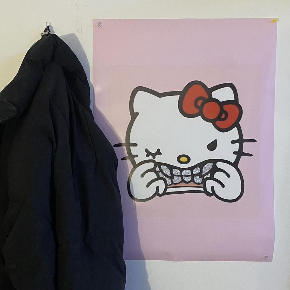 colorful Hello Kitty wall art Y2K