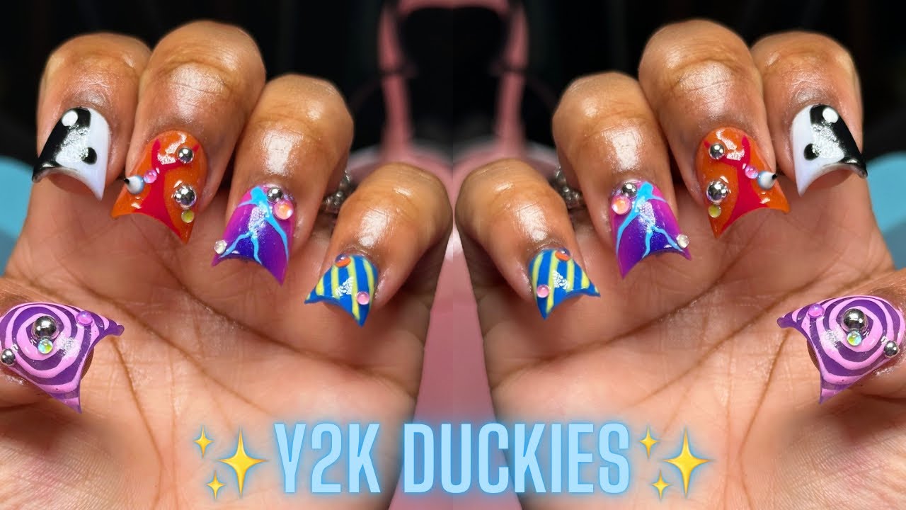 colorful nail designs y2k