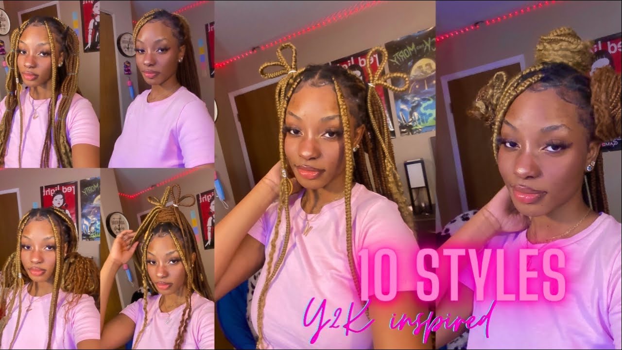 colorful y2k hairstyles braids