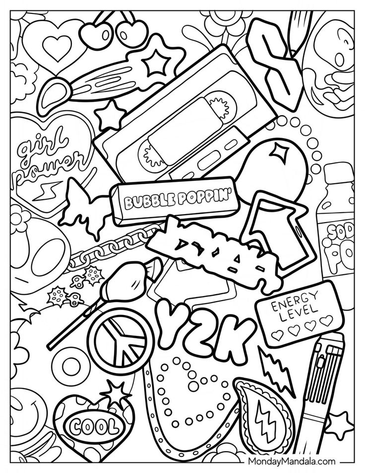 coloring pages y2k