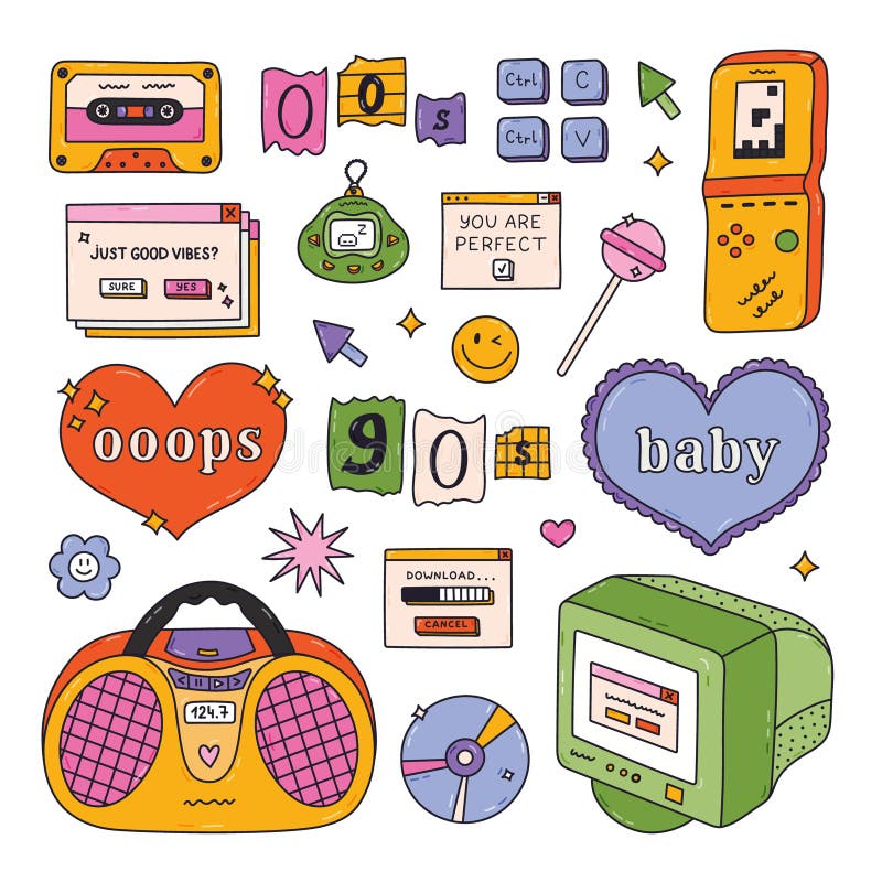 customizable Y2K clipart options