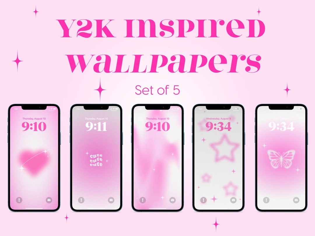 customizable Y2K lock screen wallpaper