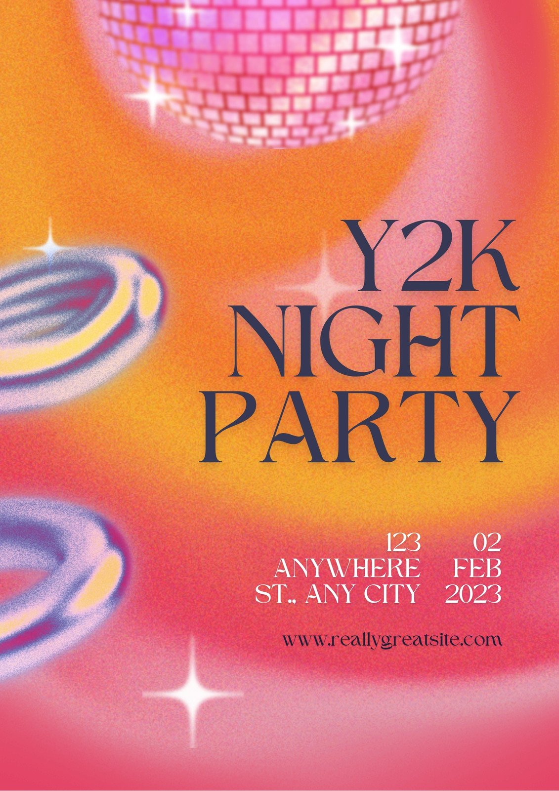 customizable Y2K party flyer styles