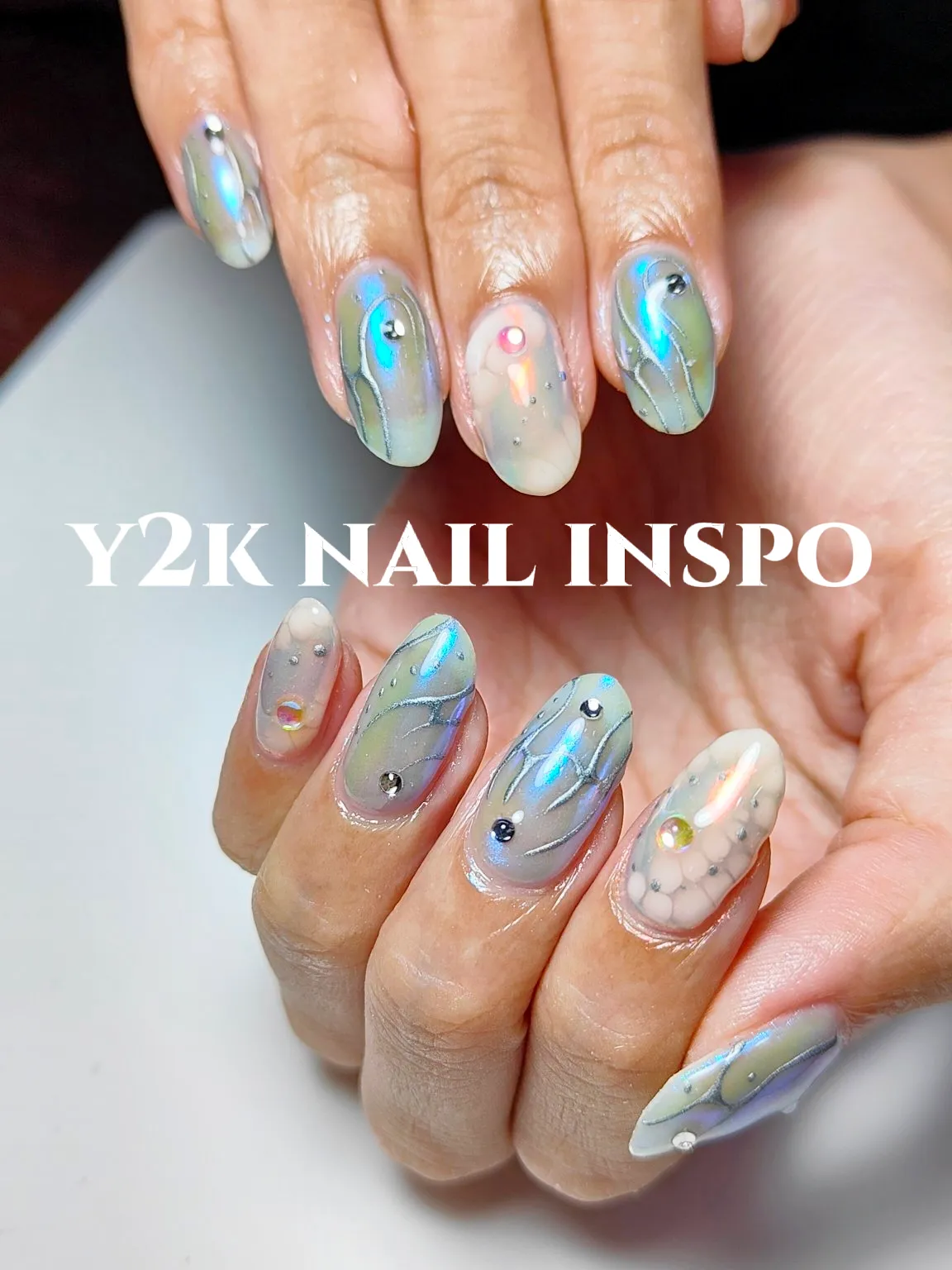 cyber y2k nails short 0017