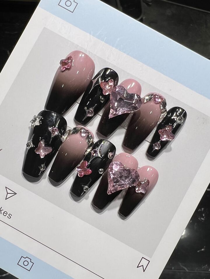 cyber y2k nails short 0019