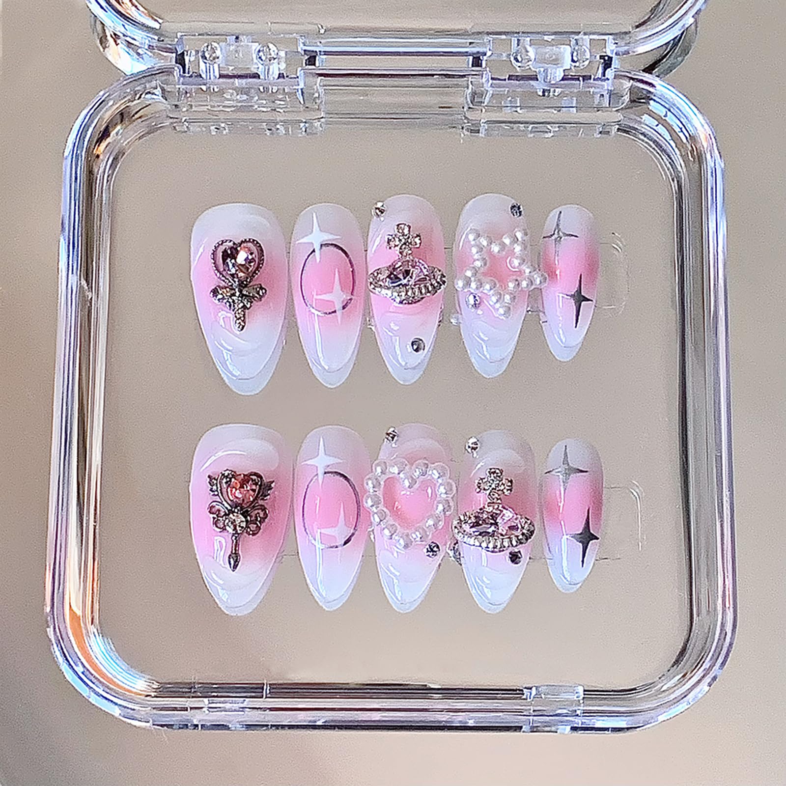 cyber y2k nails short 0035