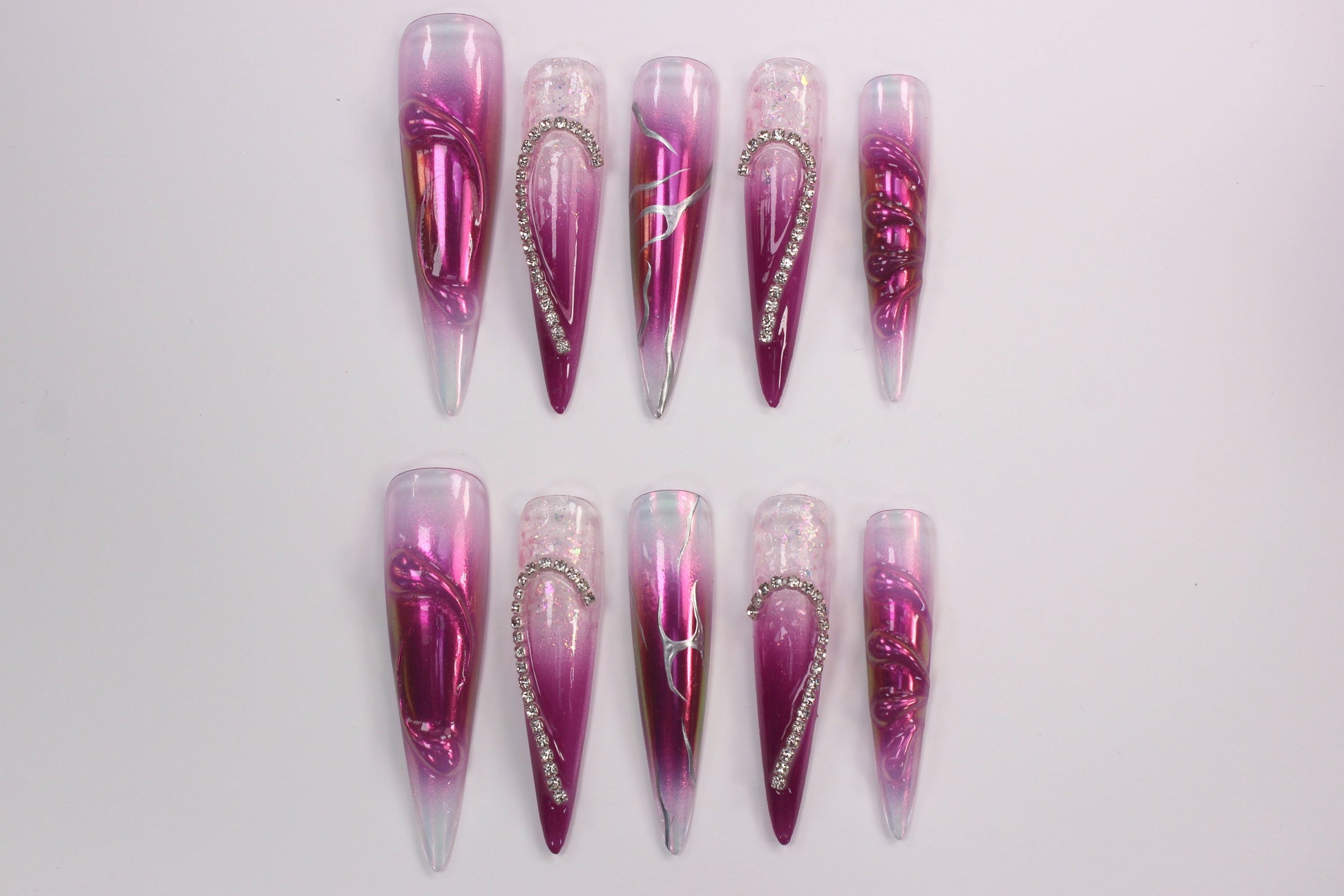 cyber y2k nails short 0089