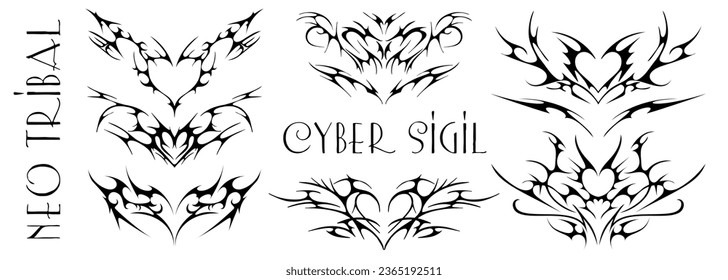 cyber y2k tribal tattoo 0022