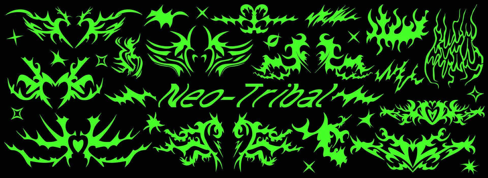 cyber y2k tribal tattoo 0044