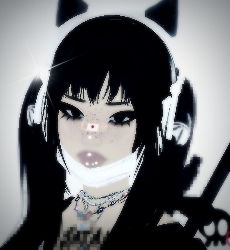 digital art featuring Cyber y2k anime girl