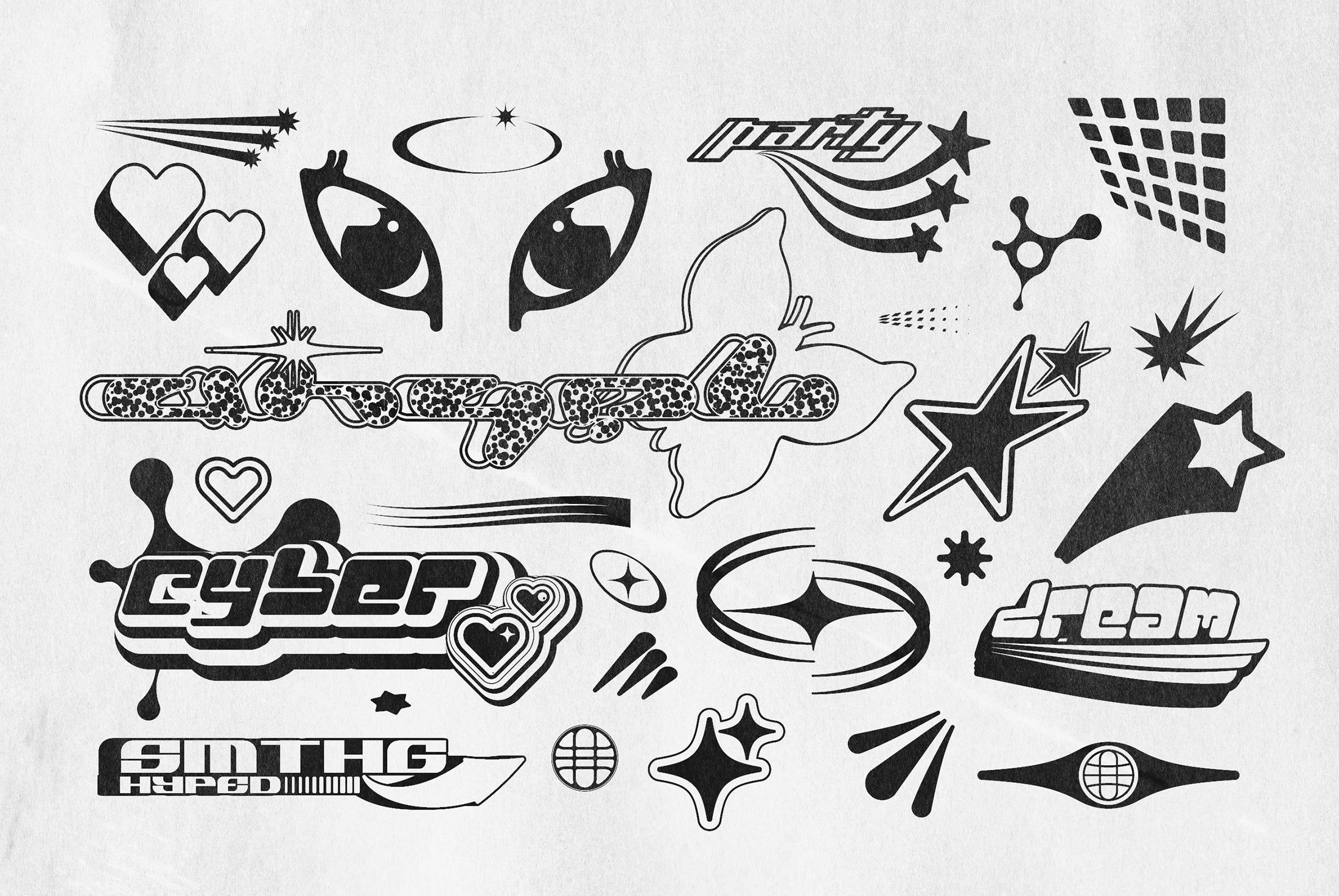 digital cyber y2k doodles collections