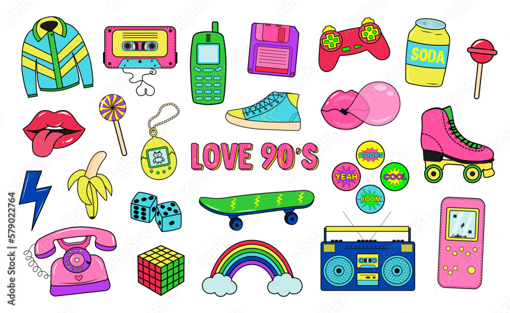 digital Y2K clipart graphics