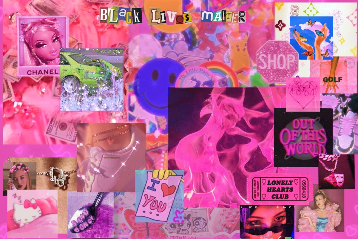 digital y2k collage wallpaper collections