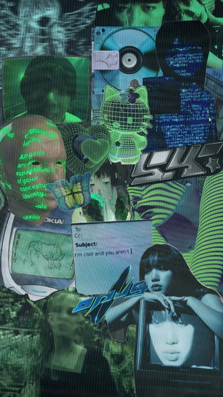 green y2k wallpaper 0016