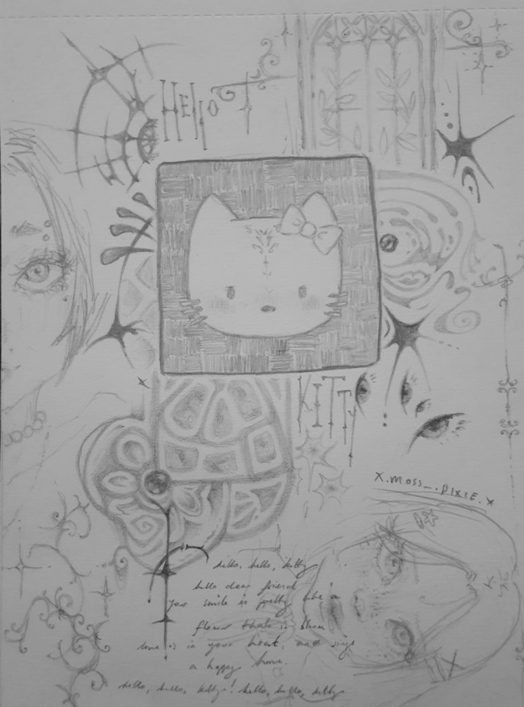 Hello Kitty drawing y2k 0016