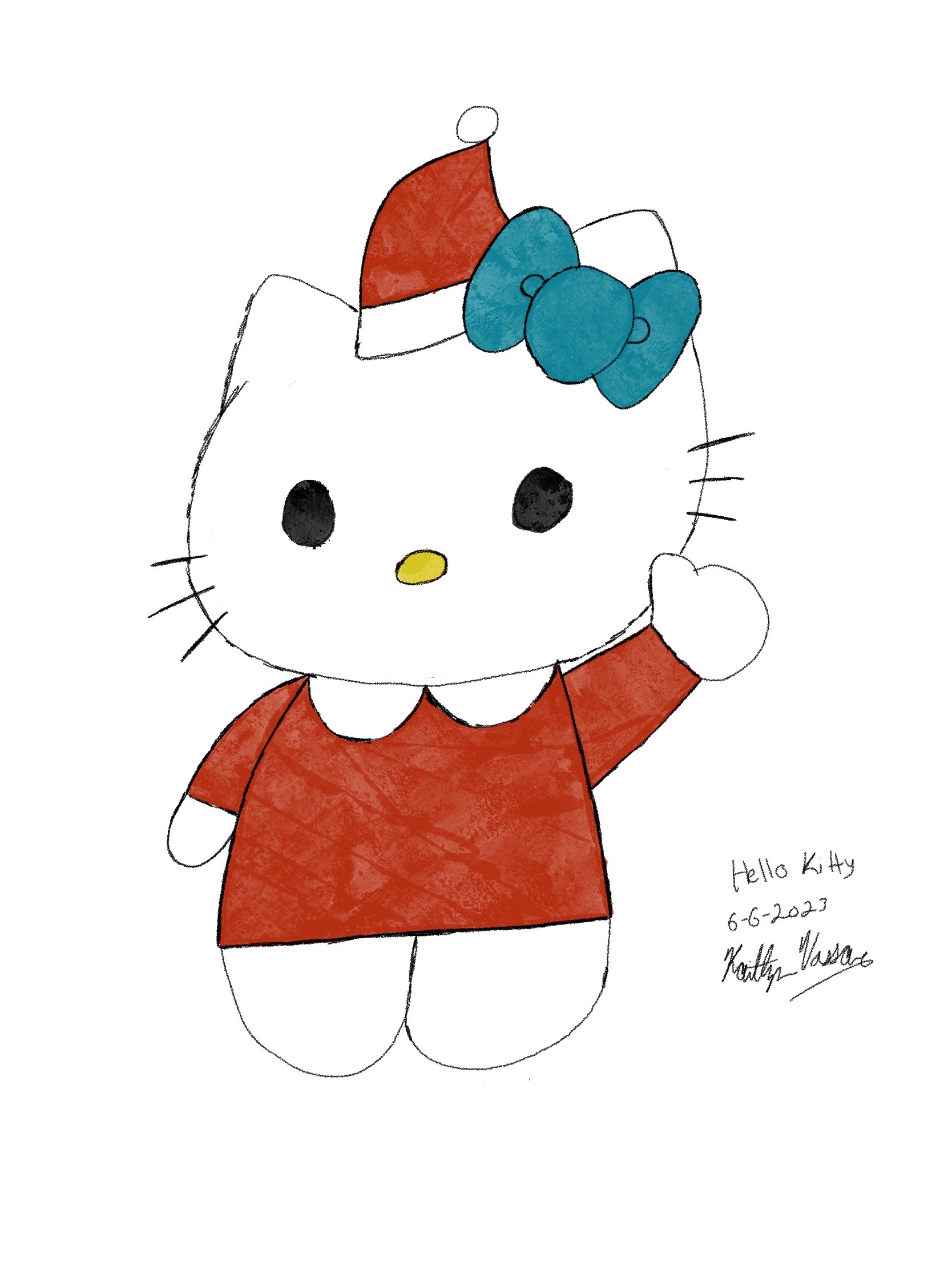 Hello Kitty drawing y2k 0036