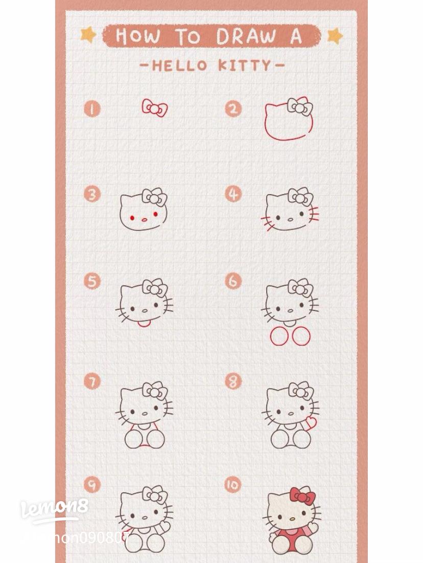 Hello Kitty drawing y2k 0064