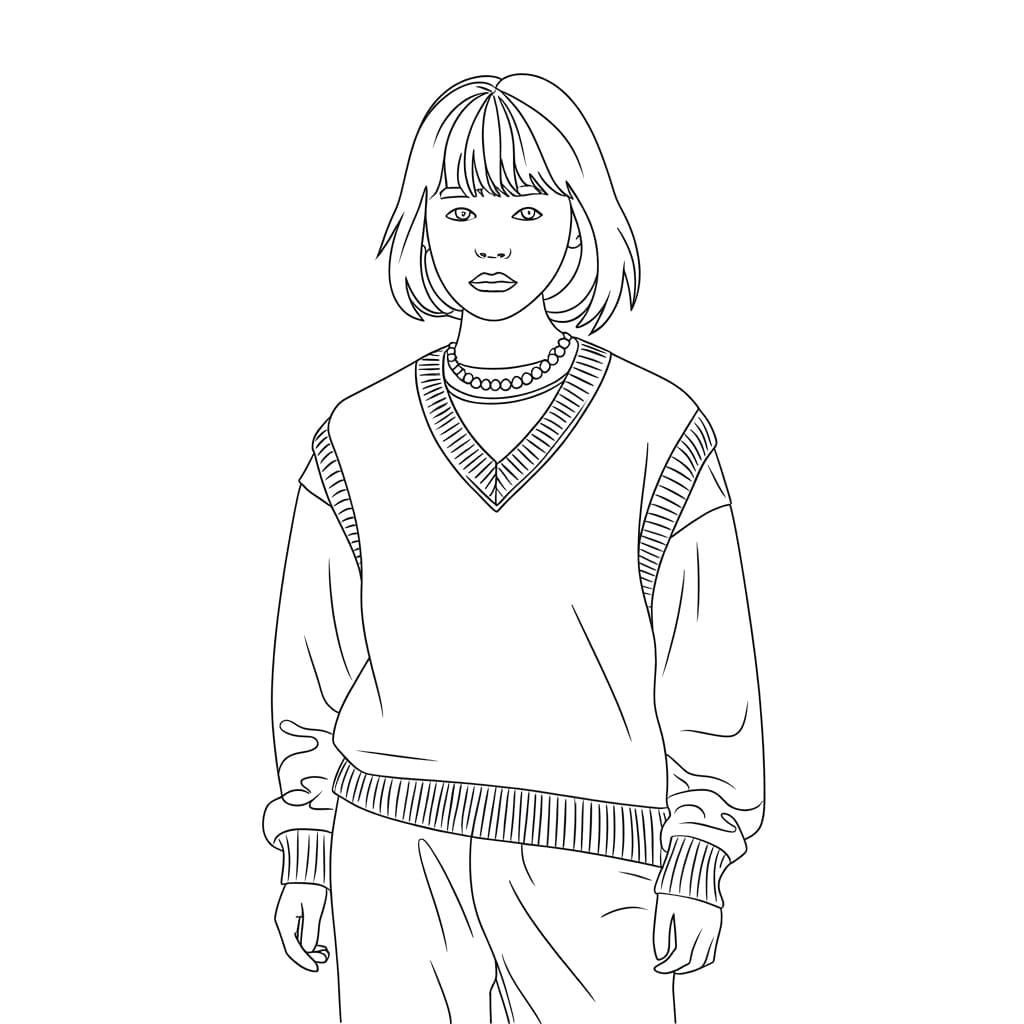 how to draw y2k girl simple 0040