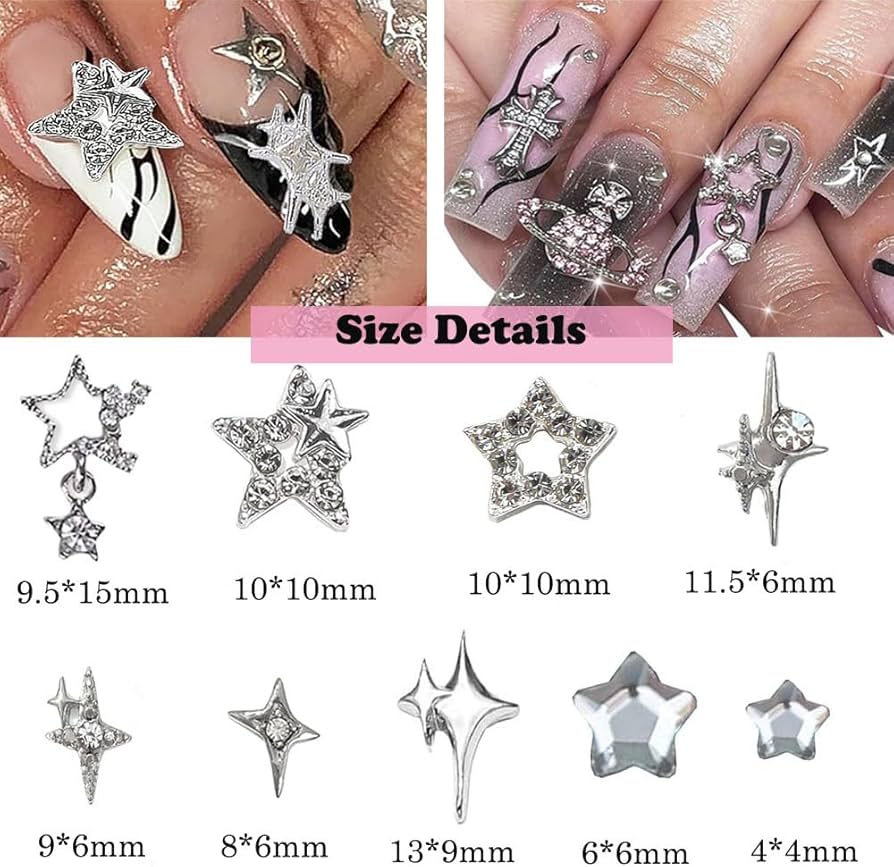 nails with charms y2k 0017