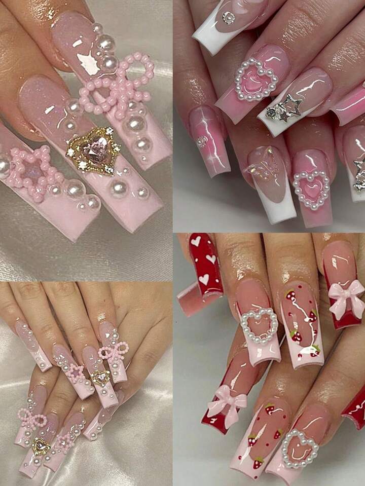 nails with charms y2k 0029