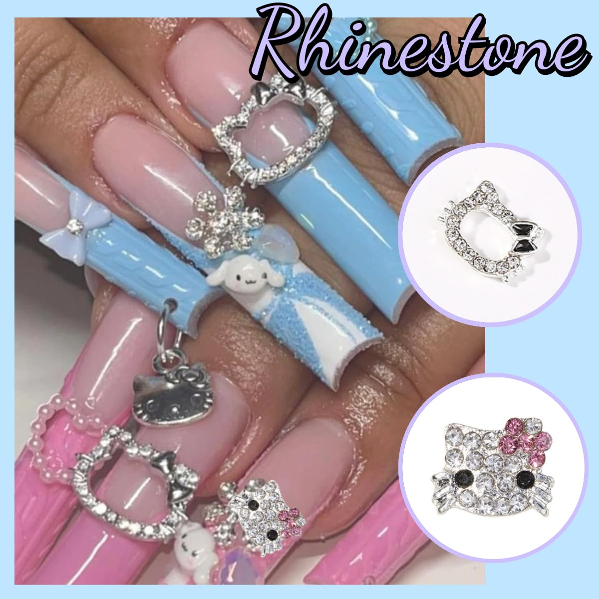 nails with charms y2k 0030