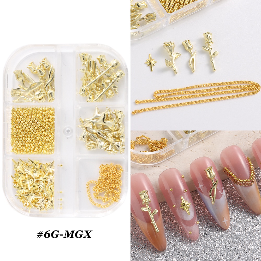 nails with charms y2k 0065