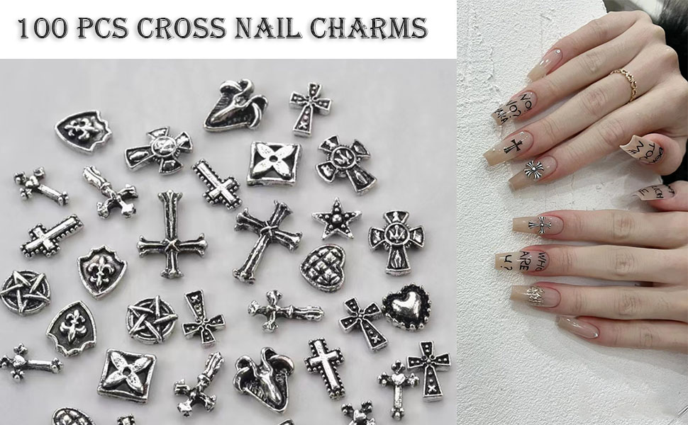 nails with charms y2k 0082