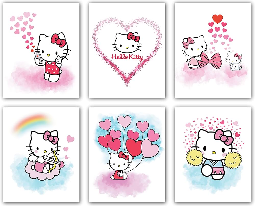 nostalgic Hello Kitty graphic posters