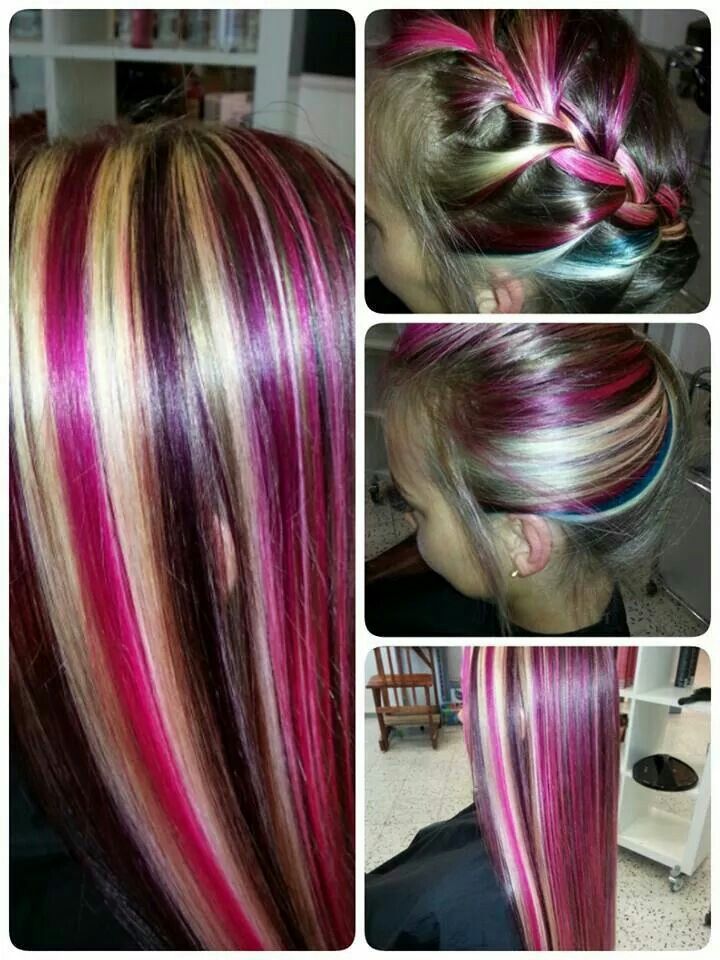 pink skunk hair y2k 0014