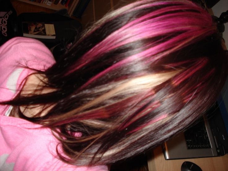 pink skunk hair y2k 0086