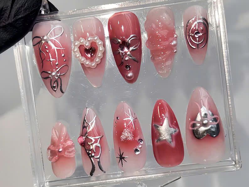 pink y2k nails 0026