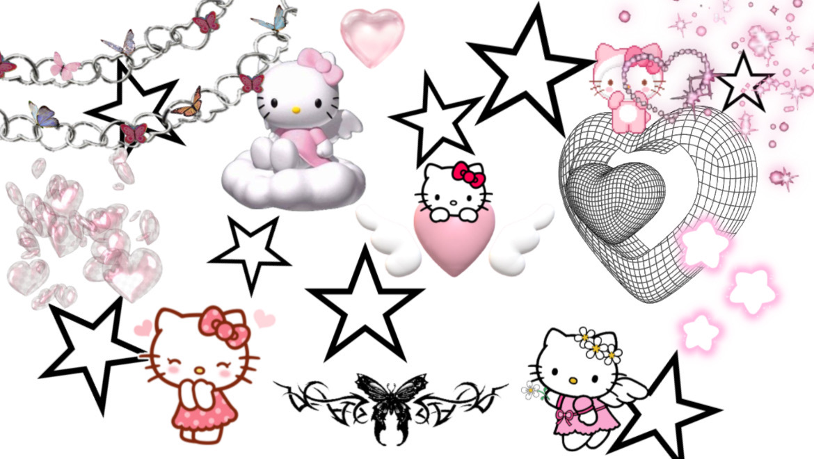 playful Hello Kitty y2k aesthetics.