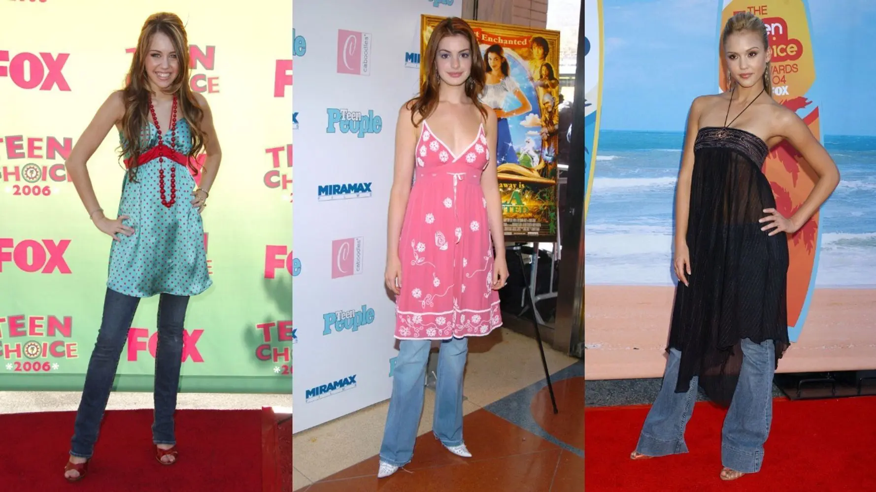 popular Y2K dress over jeans trends