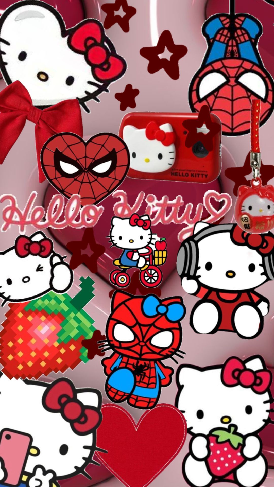 red Hello Kitty wallpaper y2k design