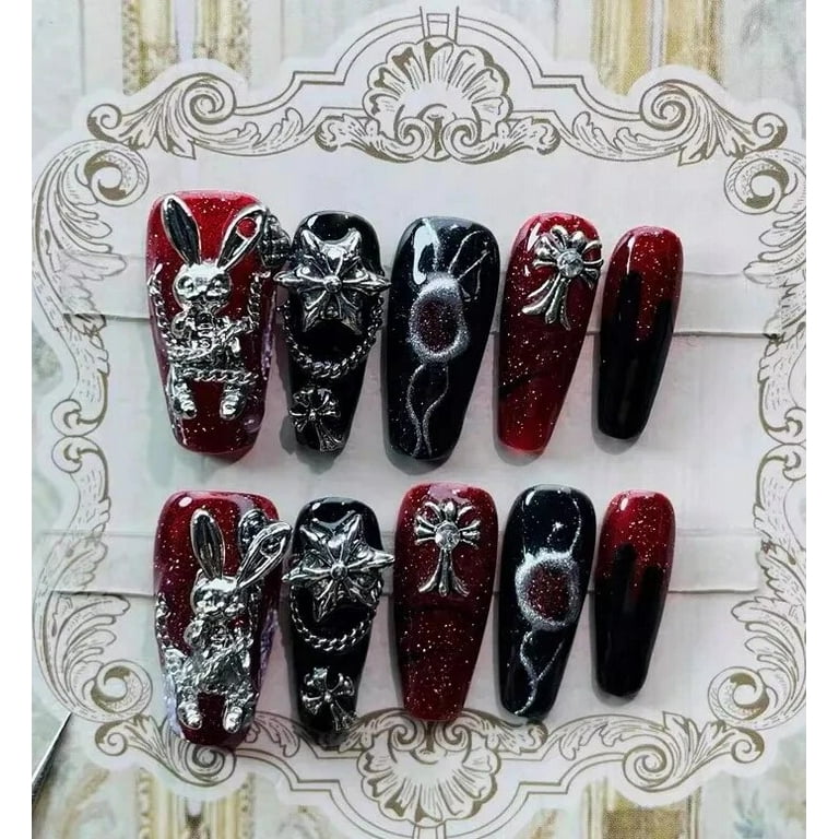 red y2k nails 0020