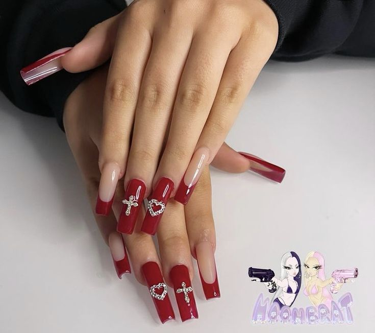 red y2k nails 0051