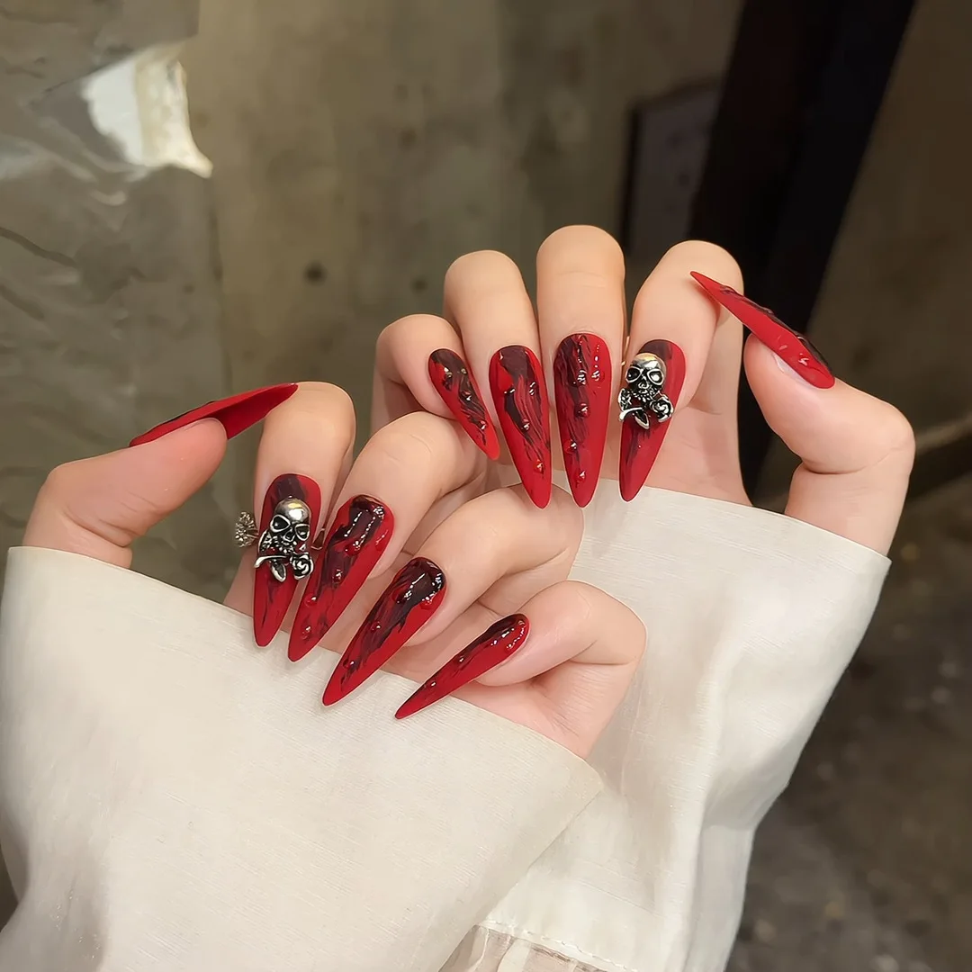 red y2k nails 0069