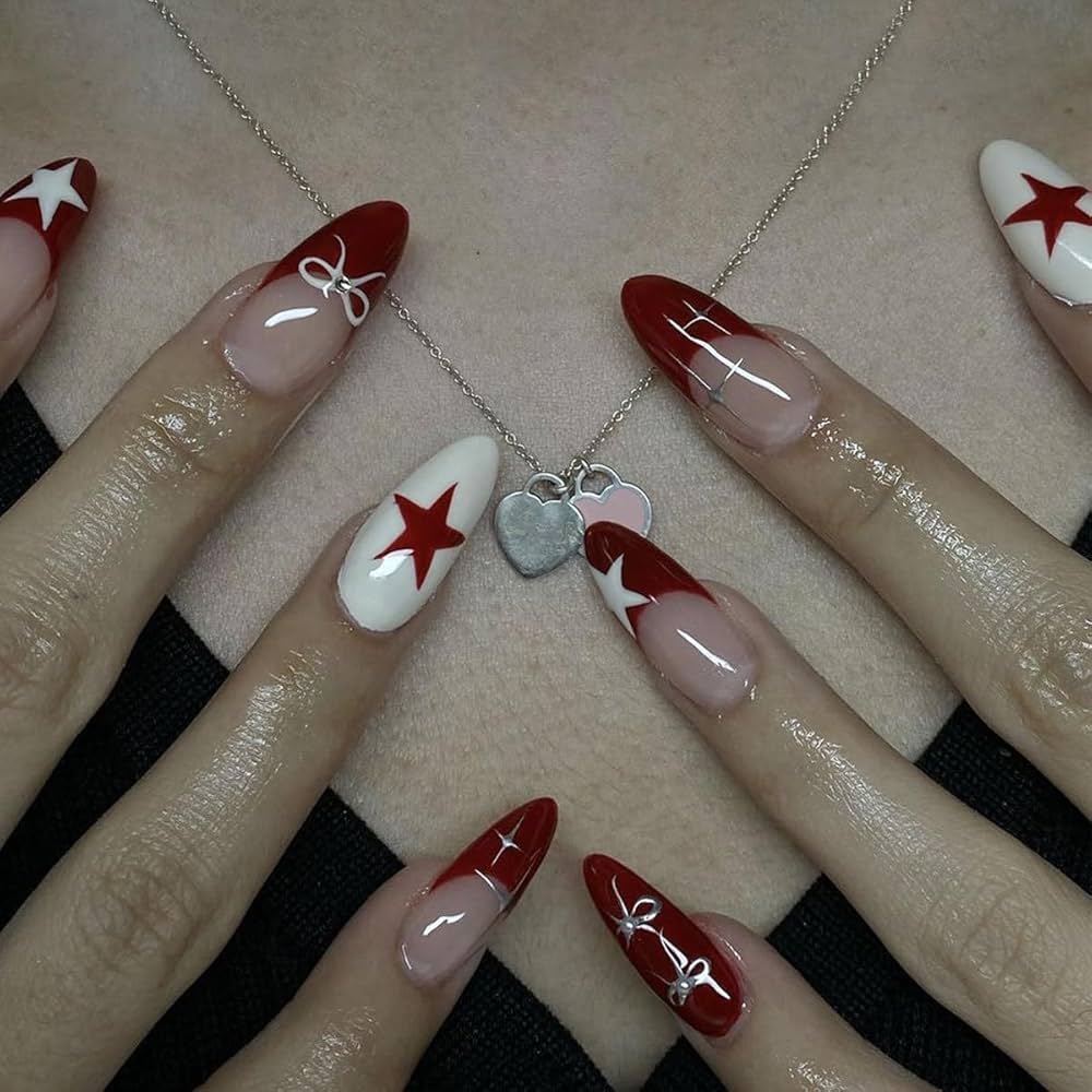 red y2k nails 0076