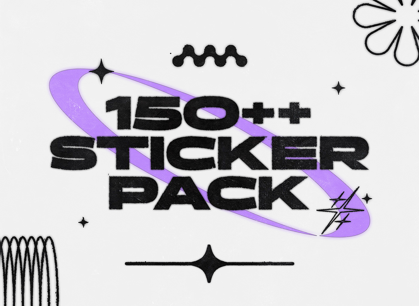 retro-inspired Y2K stickers