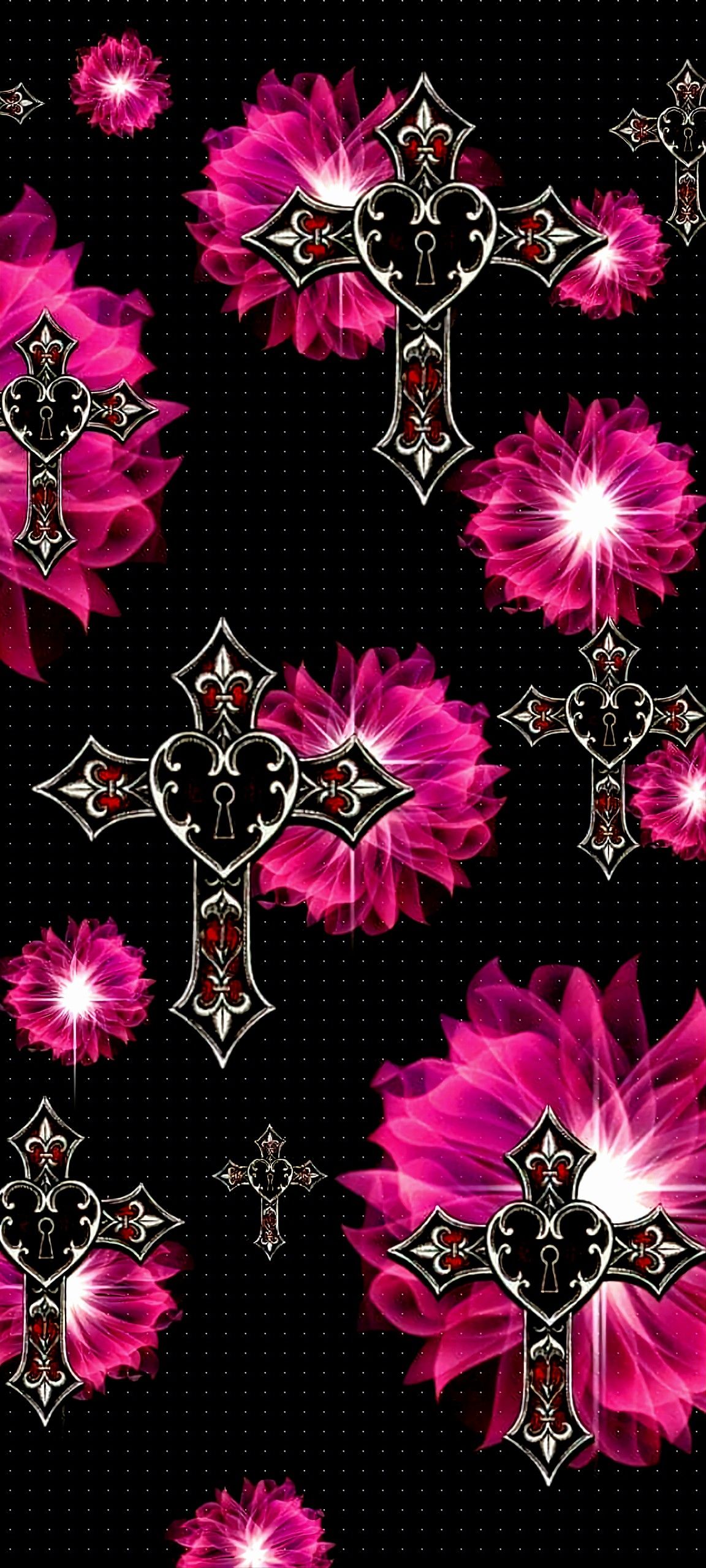 Rhinestone y2k cross wallpaper 0011