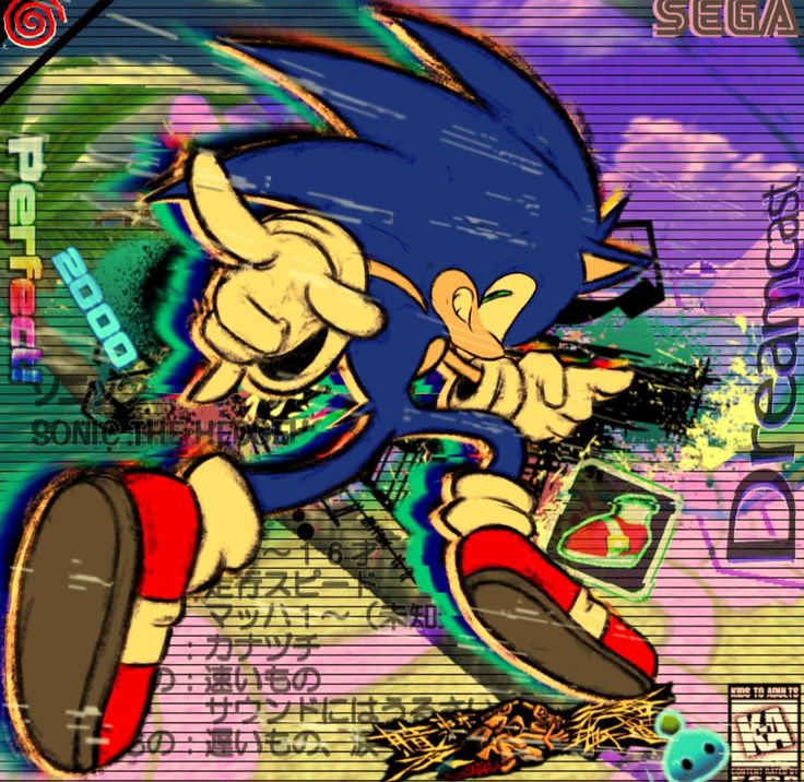 Sonic character y2k visuals