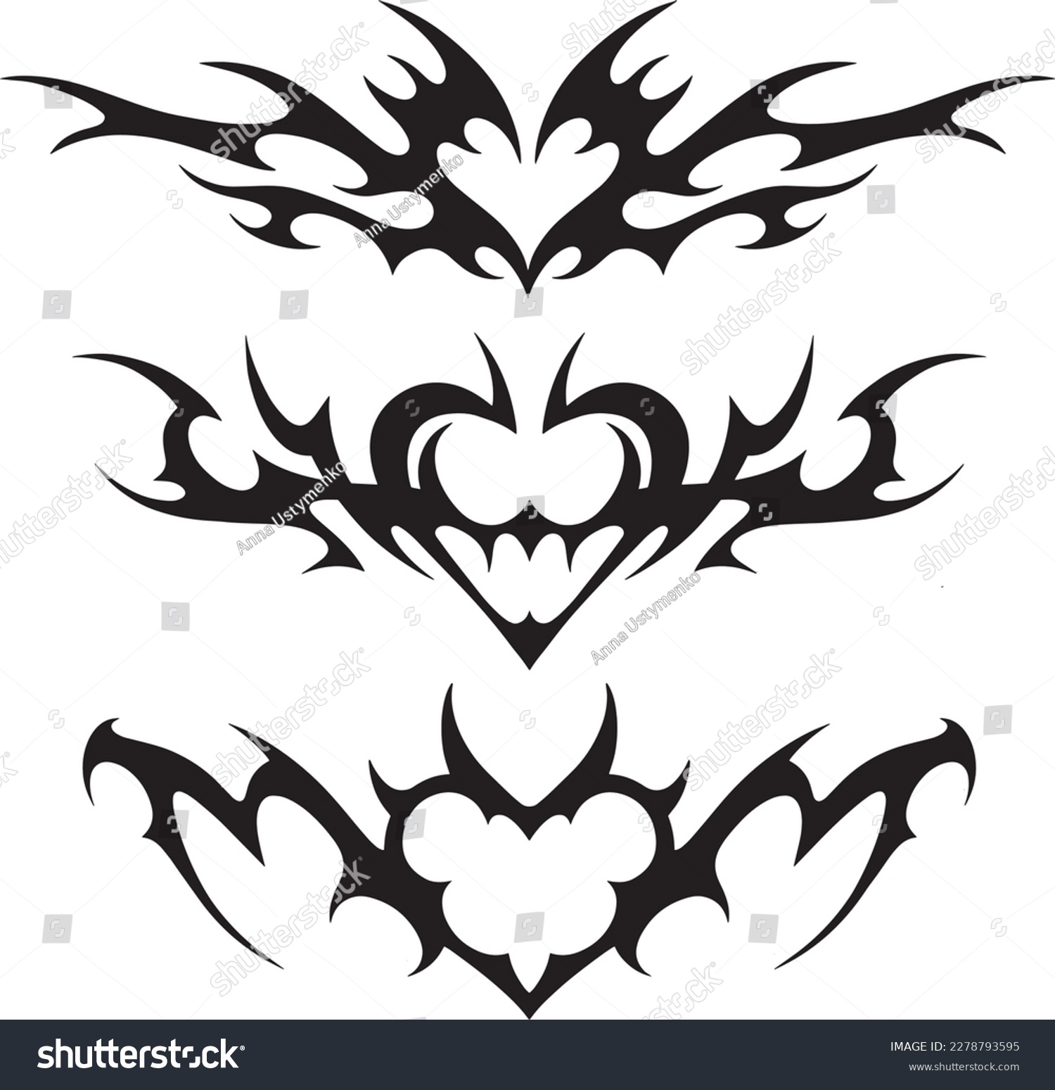 trendy y2k heart drawing ideas