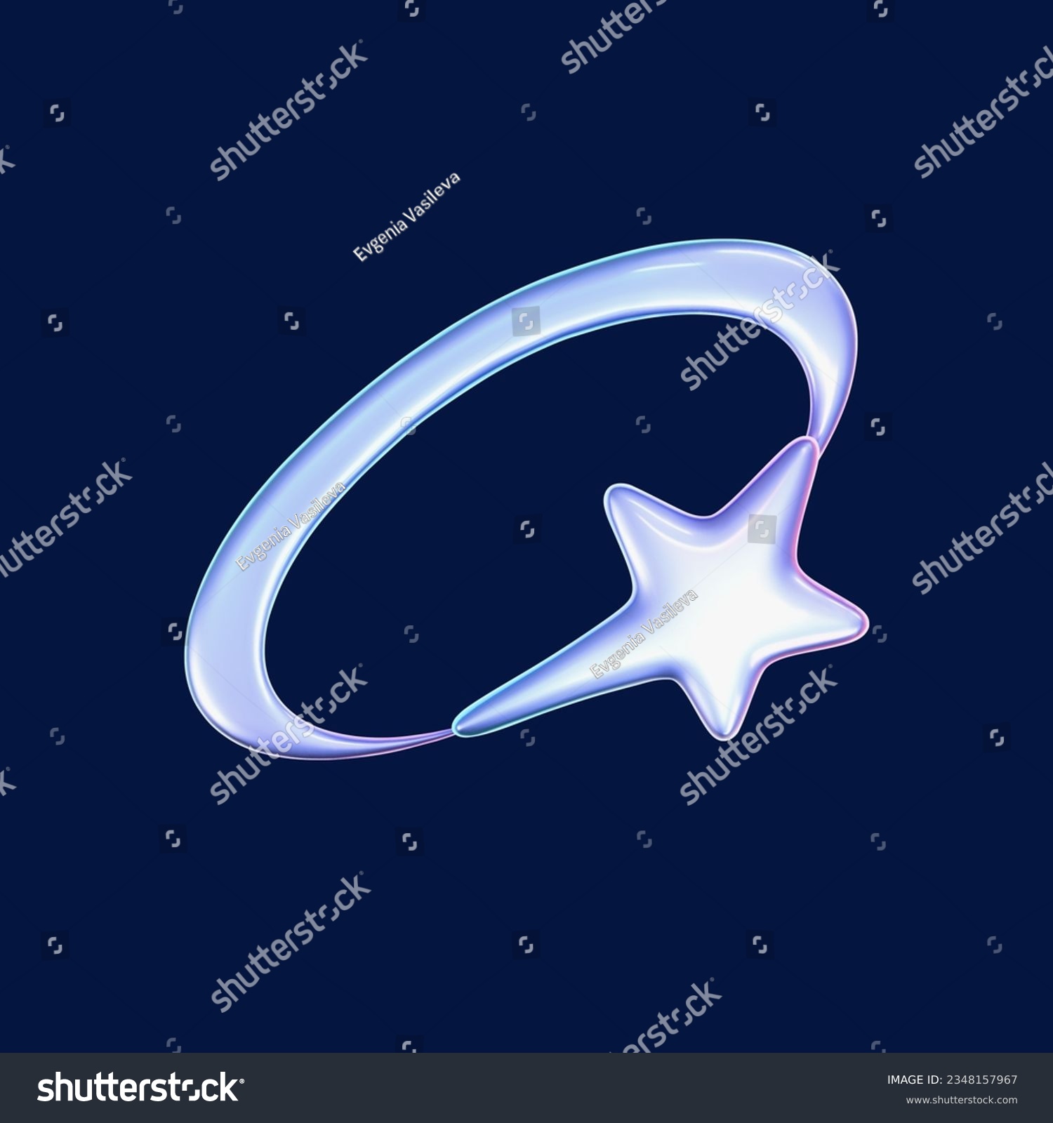 trendy Y2K shooting star png.