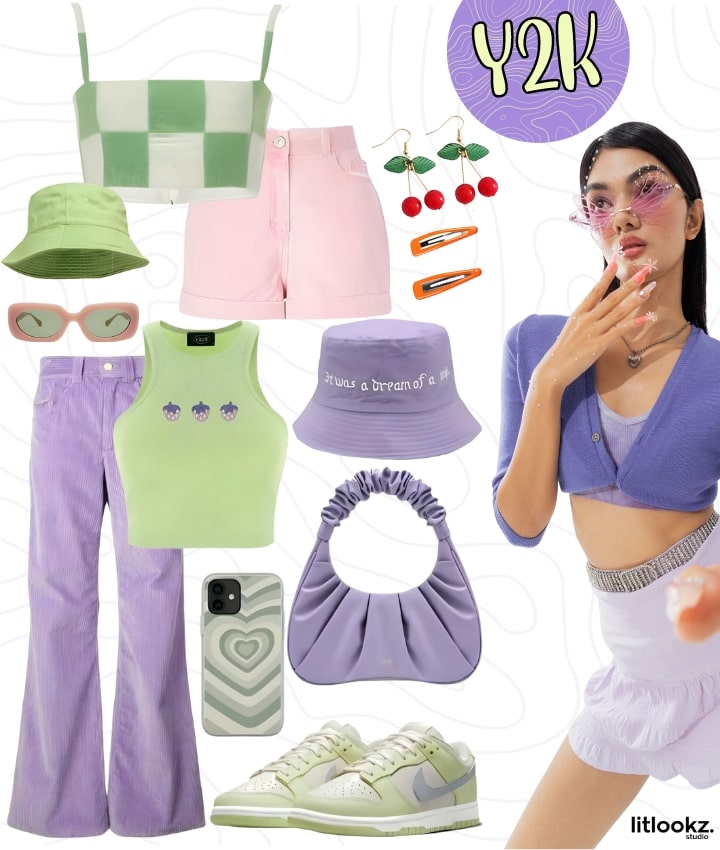 unique accessories in y2k outfit aesthetic