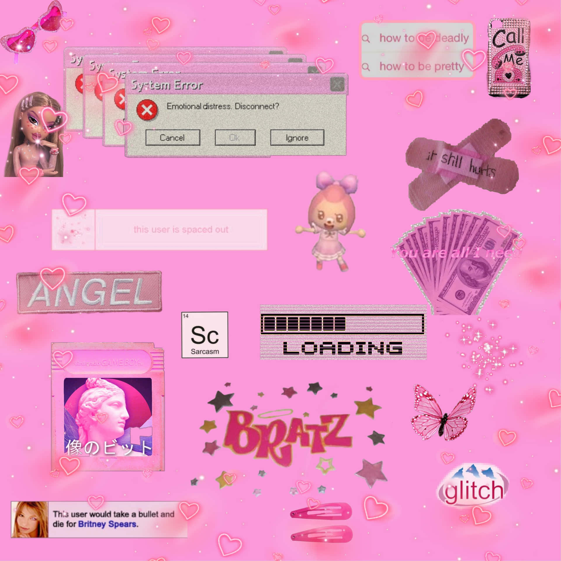 unique pink y2k aesthetic wallpapers.