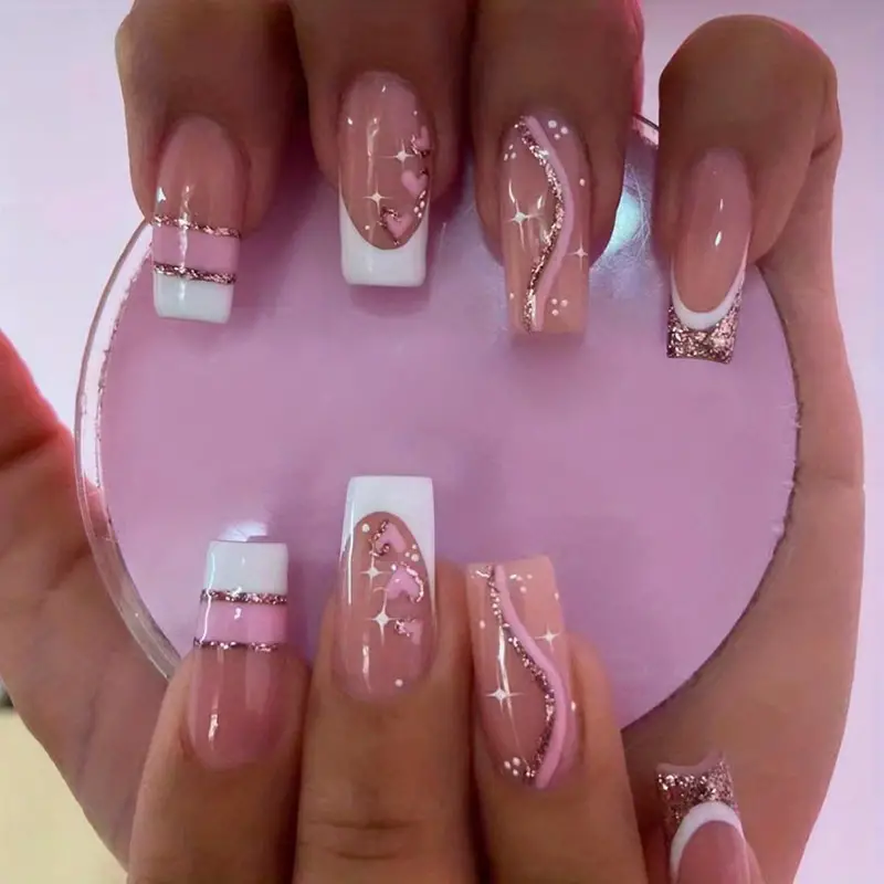 unique Y2K french tip nails