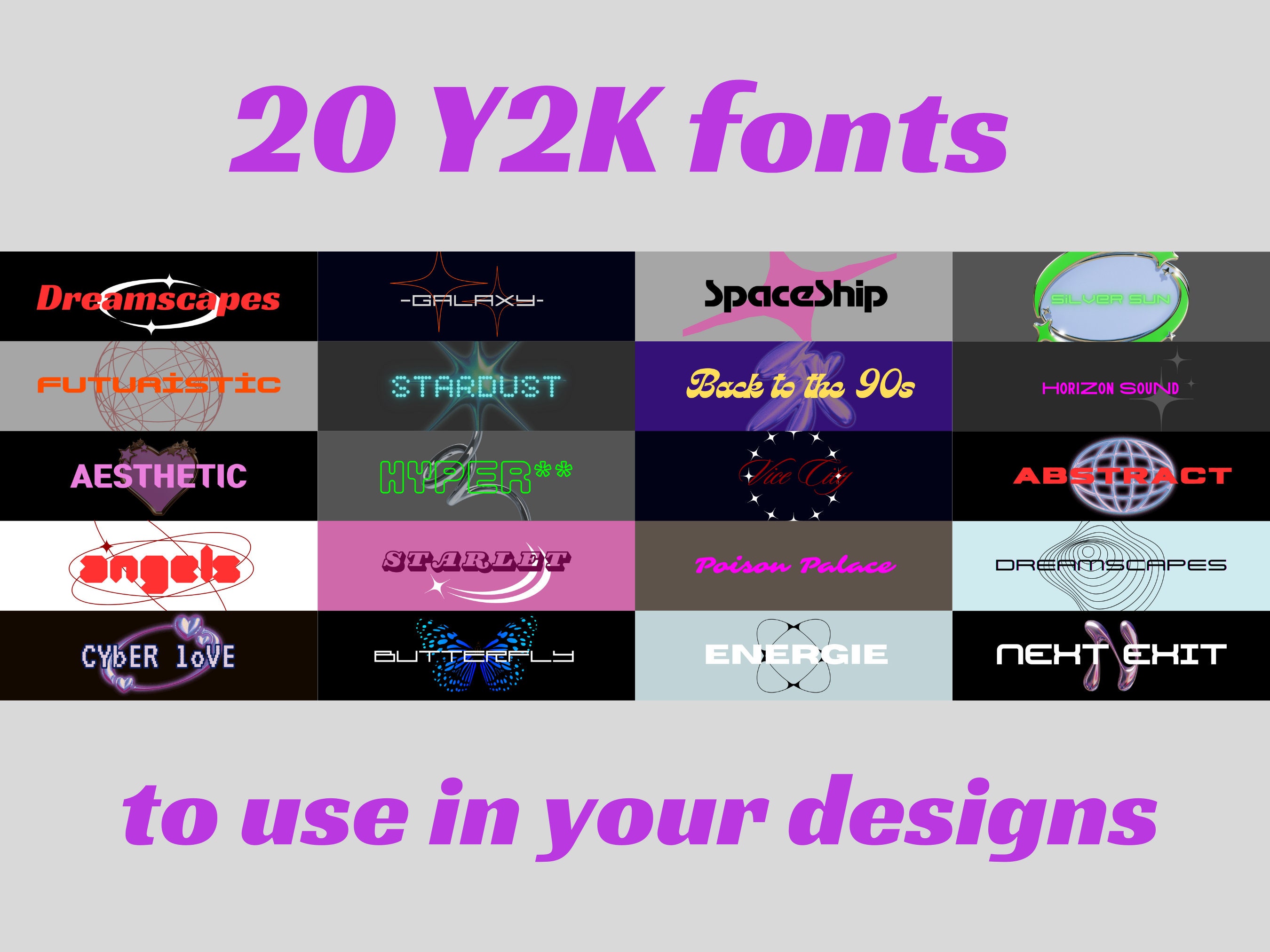 using Y2K fonts on Canva