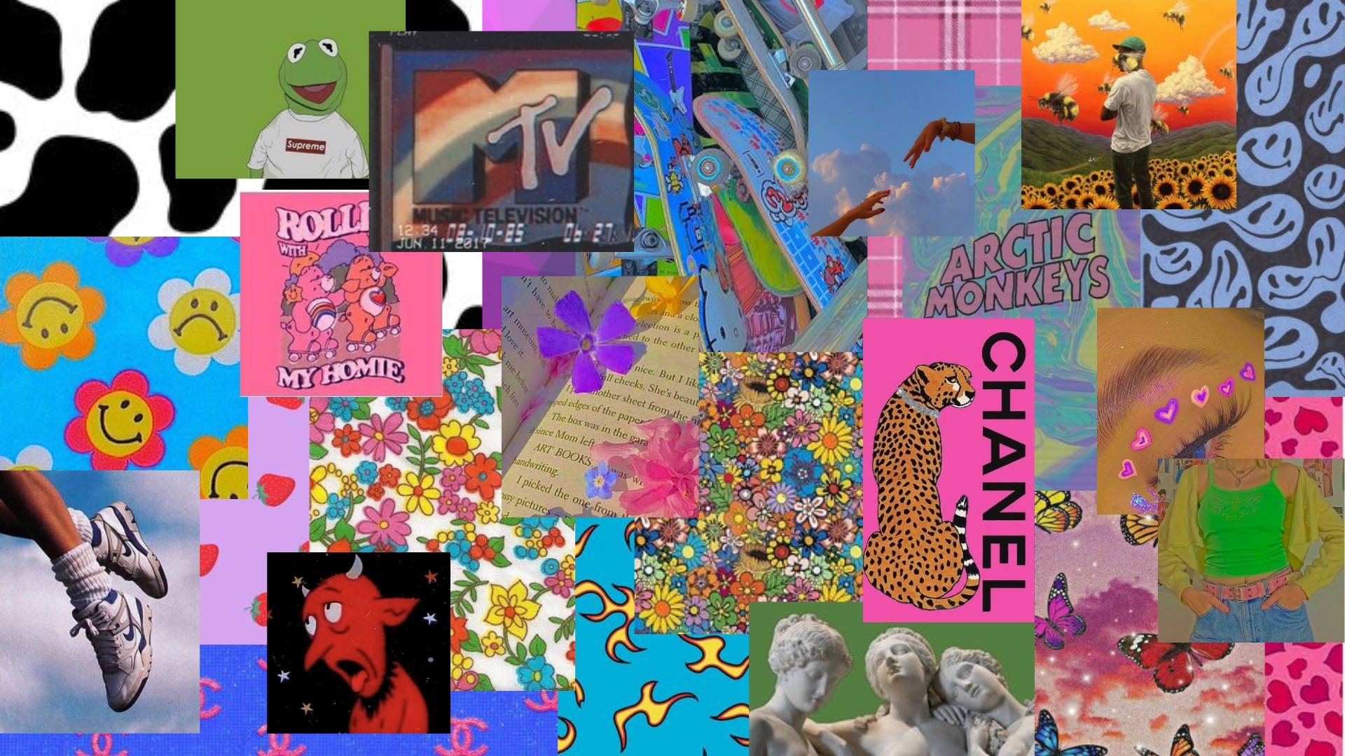 vibrant Y2K aesthetic Chromebook wallpaper